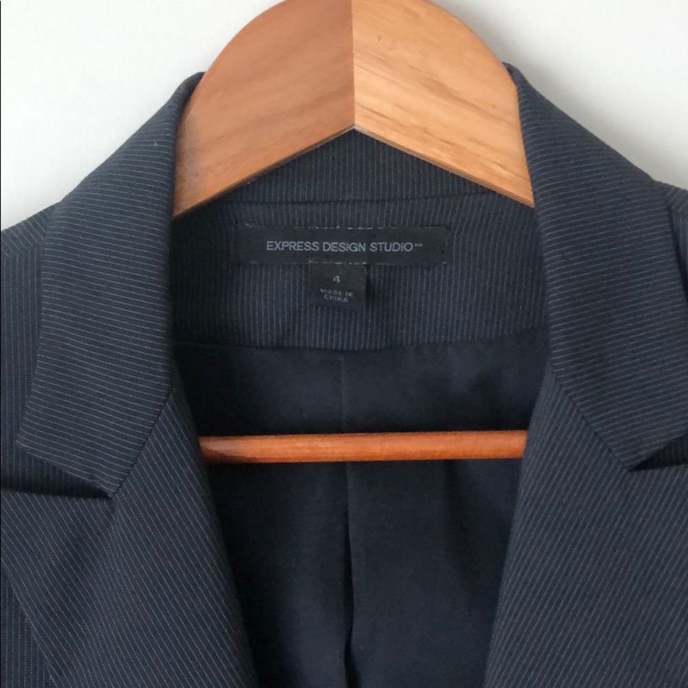 Express black pinstripe blazer, size 4